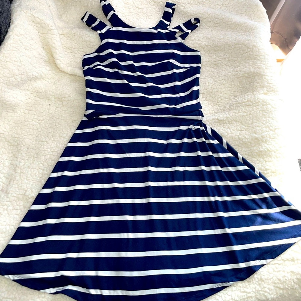 Blue and white casual summer dress size XS